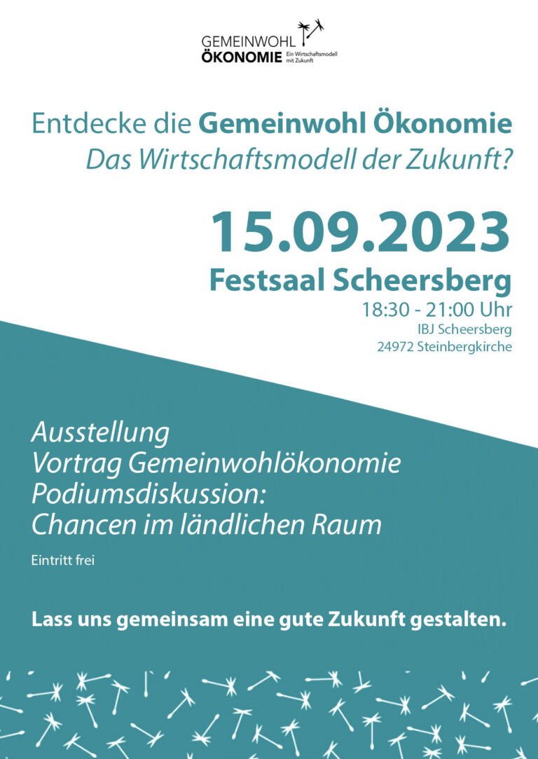Informationsveranstaltung zur Gemeinwohl Ökonomie (GWÖ) auf dem Scheersberg