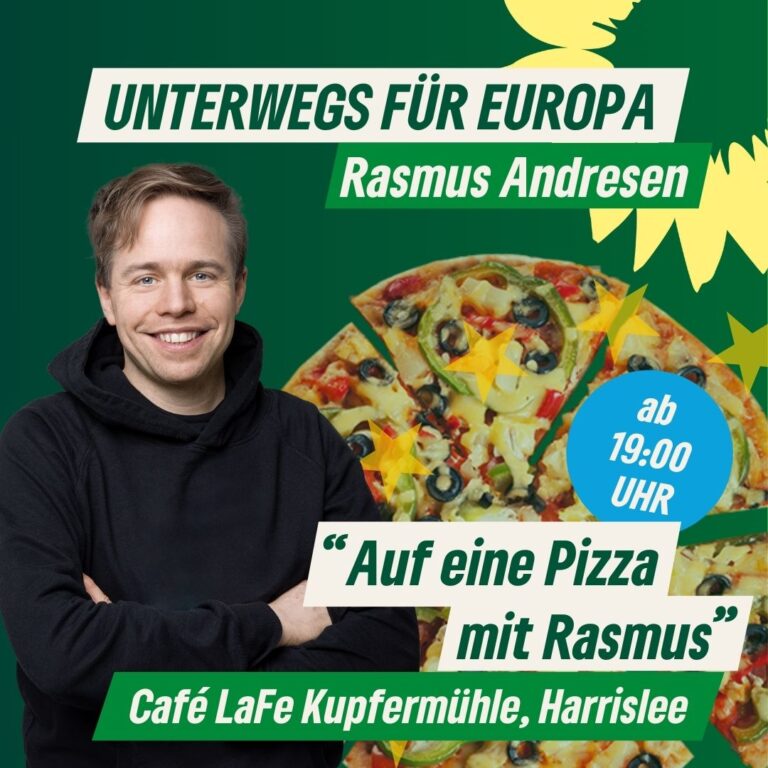 Pizza essen mit unserem Kandidaten für die Europawahl