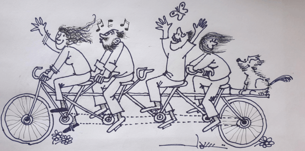 Ein Cartoon von Doi Germann: Die Rad AG Sörup