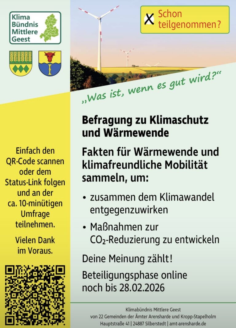 Befragung von Bürgerinnen und Bürgern zu Klimaschutz und Wärmewende