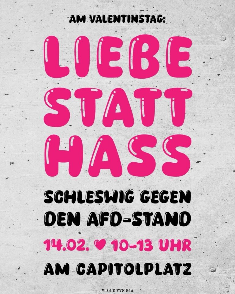 💞 Liebe statt Hass – Schleswig zeigt Herz